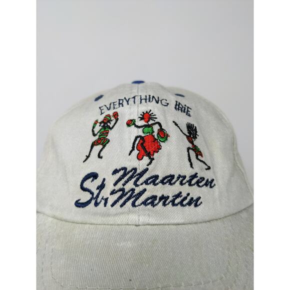 St Maarten Martin Tourist Strapback Hat Embroidered Spell Out Dancing SEE DESC - Picture 3 of 11